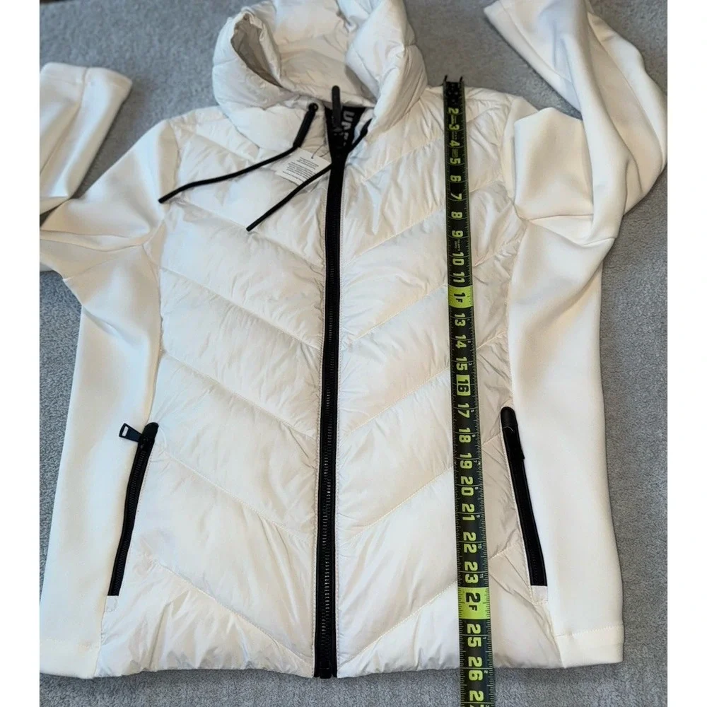 NWT DKNY Women's Hooded Scuba Puffer Coat White‎ Size XXL